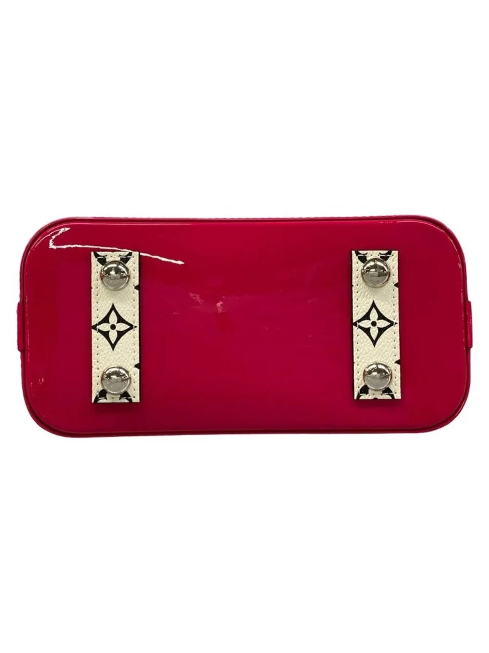 Louis Vuitton Handbag Monogram Vernis Alma BB Pink White Black Leather